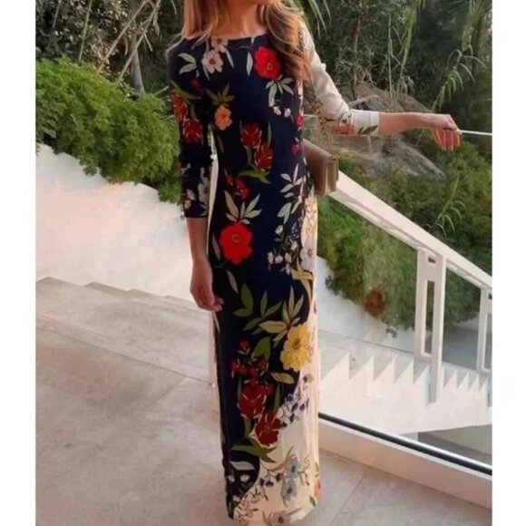 Cara Cara Aria Stretch Crepe Maxi Floral Dress - Picture 4 of 16